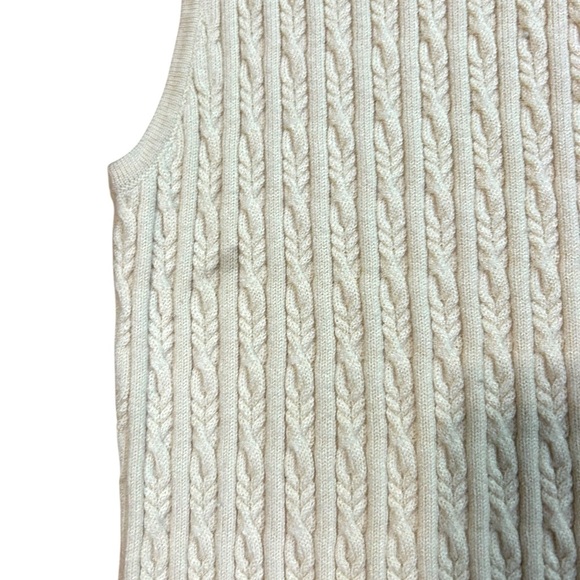 LPA Cream Cable Knit Mock Neck Sleeveless Dress Size XS - Picture 9 of 10